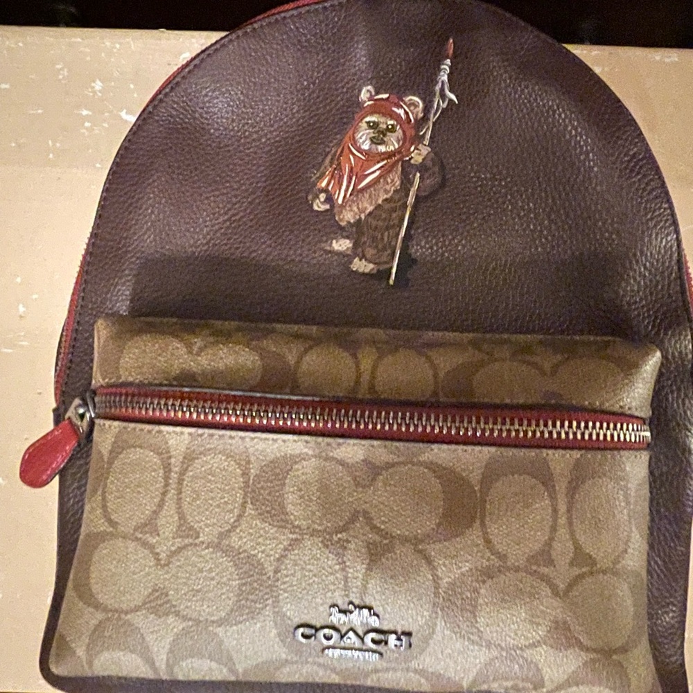 Coach x Star Wars Charlie Backpack Ewok Oxblood F88014